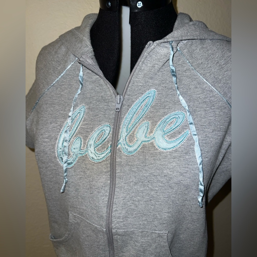 Vintage Bebe Y2K Gray Lounge Set Hoodie & Capri Pants - Picture 15 of 16